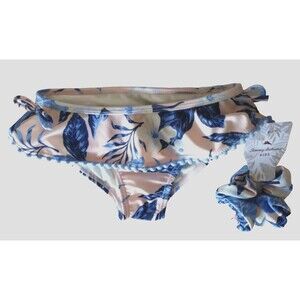 TOMMY BAHAMA Girl's Sz 4 Floral Bikini Swim Bottom + Matching Hair Scrunchie NWT